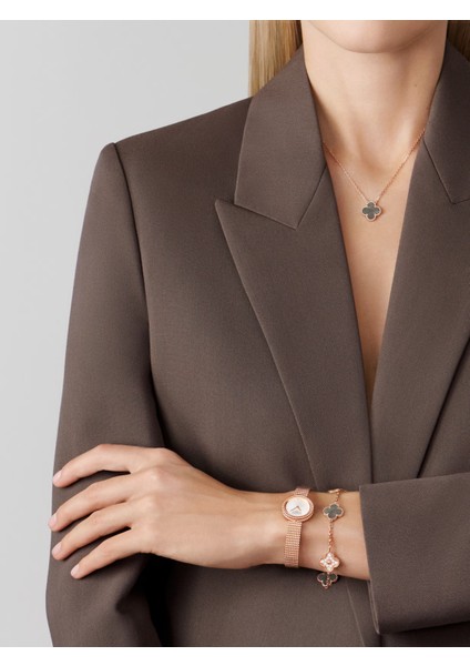 Van Cleef & Arpels Vintage Alhambra Bileklik, 5 Motif 925 Ayar Gümüş, Zirkon ve Sedef Taşlı fiyatları