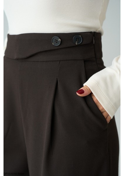 Kadın Yüksek Bel Palazzo Cepli Pantolon modelleri