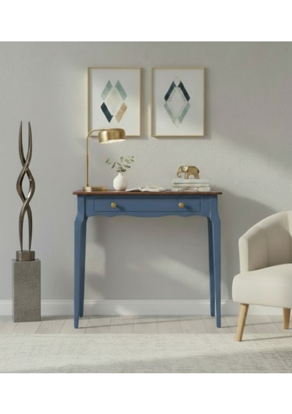 120 cm Masif Konik Mavi Ceviz Dresuar