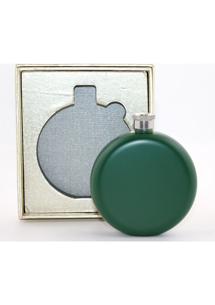 Paslanmaz Çelik Yuvarlak Matara 5 Oz Yeşil Renk