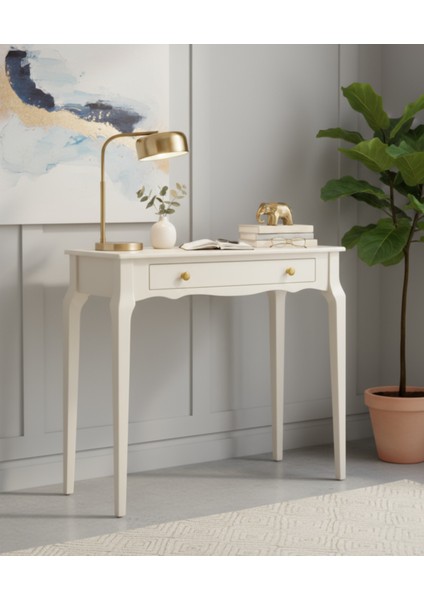 120 cm Masif Konik Krem Dresuar