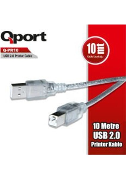 Qport Q-PR10 USB 2.0 10M Yazıcı Kablosu
