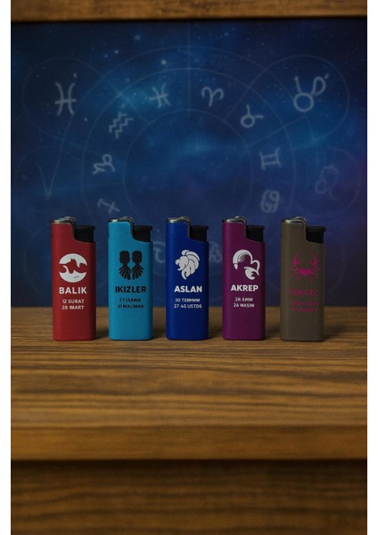 “metal Burç Serisi 5’li Pürmüz Çakmak Seti – Aslan, Balık, Akrep, Ikizler, Yengeç” indirimleri