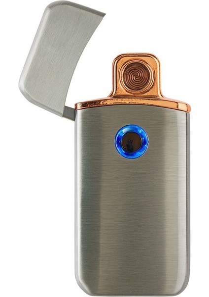 Şarjlı Elektronik Dokunmatik Isıtmalı Çakmak – LED Işıklı Metal Gövde