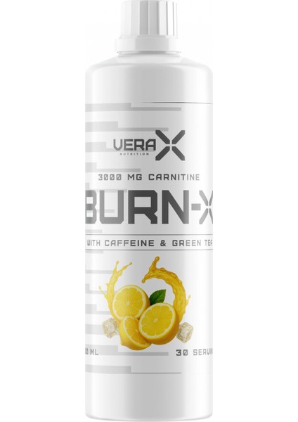 Vera-X Nutrıtıon Carnıtıne Burn-X Wıth Caffeıne & Green Tea Lemon | 3000 Mg | 1000 ml