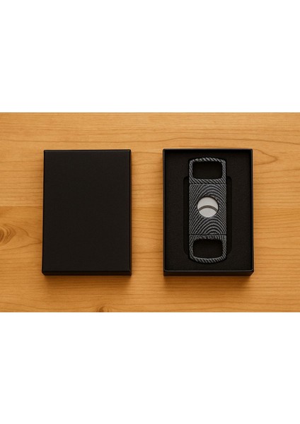 Karbon Desenli Çelik Puro Kesici – Lüks Kutulu Model fırsatları