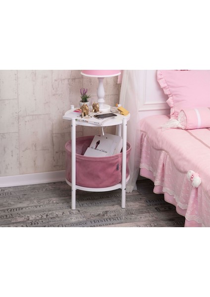 Pamira Çantalı Sehpa Beyaz / Pembe fiyatları