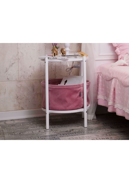 Pamira Çantalı Sehpa Beyaz / Pembe modelleri
