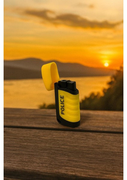 Police Marka Sarı Siyah Gazlı Pürmüzlü Çakmak – Rüzgar Geçirmez, Lüks Tasarım modelleri