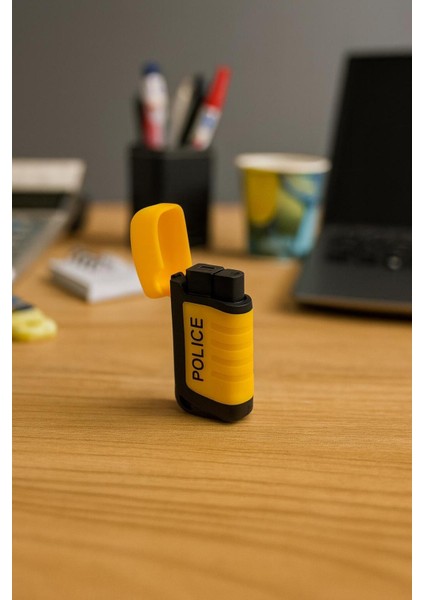 Police Marka Sarı Siyah Gazlı Pürmüzlü Çakmak – Rüzgar Geçirmez, Lüks Tasarım fırsatları