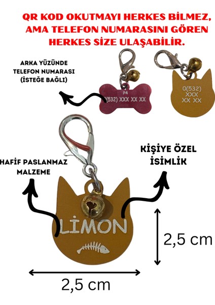 Kedi Şeklinde Gold Büyük Irk Köpek Isimliği / Künyesi fırsatları