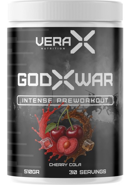 Vera-X Nutrıtıon Godxwar Intense Preworkout | 510 gr | 30 Servis | Cherry Cola