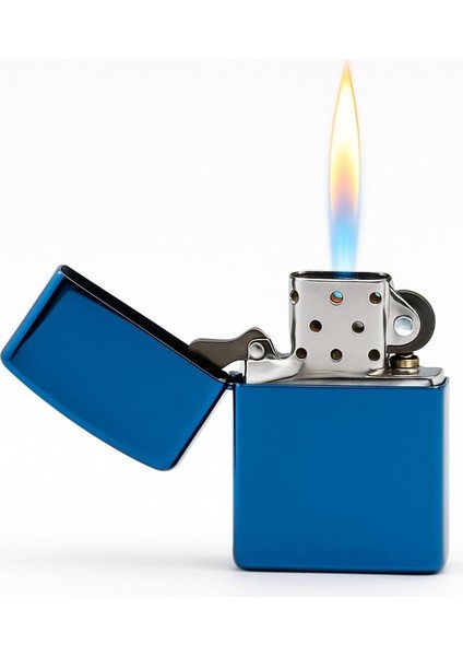 Mavi Metal Kapaklı Doldurulabilir Rüzgar ve Taşlı Çakmak fiyatları