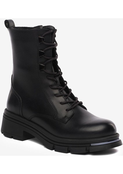 Kadın Siyah Hakiki Deri Military Bot 5K2UB33981 fiyatları