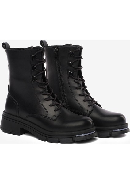 Kadın Siyah Hakiki Deri Military Bot 5K2UB33981 modelleri