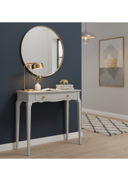 110 cm Masif Konik Açık Gri Dresuar