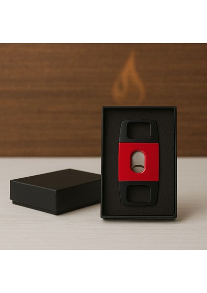 Kırmızı-Siyah Çift Bıçaklı Premium Puro Kesici – Metal Gövdeli fiyatları