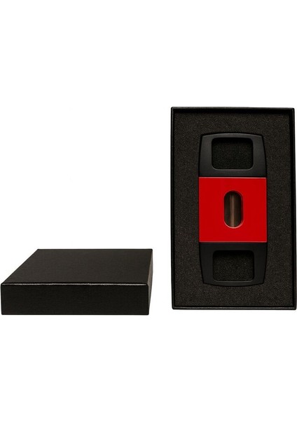 Kırmızı-Siyah Çift Bıçaklı Premium Puro Kesici – Metal Gövdeli fırsatları