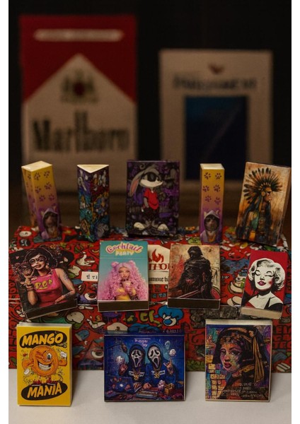 Renkli Tasarımlı Lüks Koleksiyonluk Kibrit Seti – 48’li Set