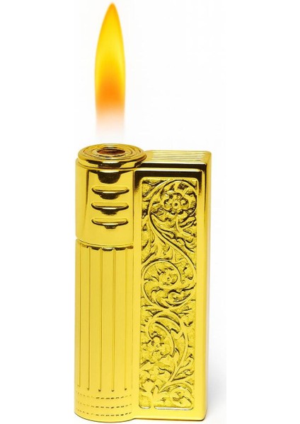 Gazlı Muhtar Çakmağı – Işlemeli Metal Gövde, Altın, Gümüş ve Siyah Modeller