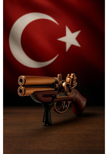 Blux Koleksiyonluk Çift Namlulu Antik Pürmüz Çakmak – Lüks Dekoratif Tasarım