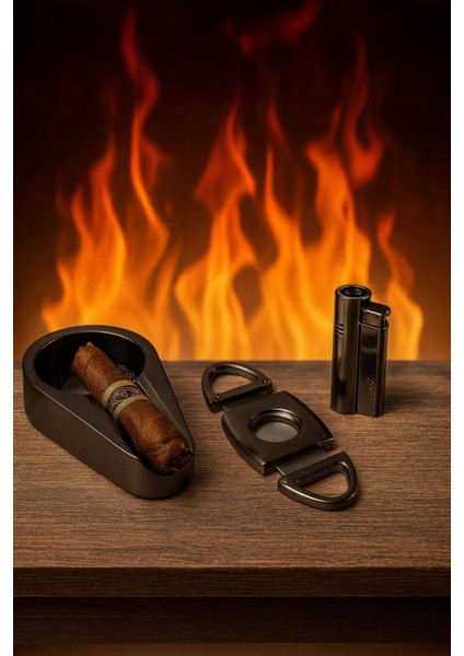 Exclusive Luxury Puro Seti – Prestijli 3’lü Koleksiyon (Çakmak, Kesici, Küllük) fırsatları