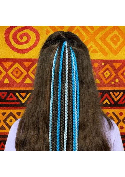 Mavi Siyah Örgülü Saç Tokası-Renkli Örgü Saç Tokası-Tokalı modelleri