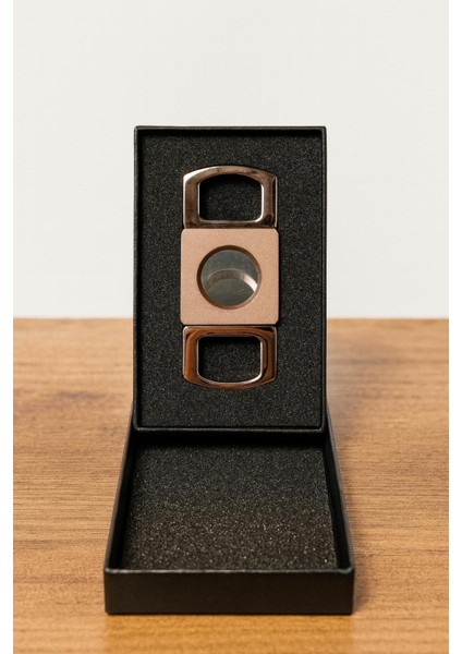 Premium Çift Bıçaklı Gül Desenli Metal Puro Kesici – Rose Gold & Bronz fiyatları