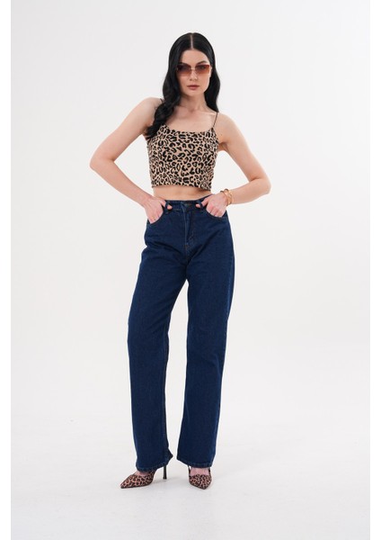 Kadın Bol Paça Kot Pantolon