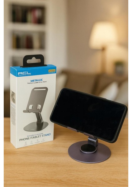 Acl Metalik Ayarlanabilir Lüks Telefon & Tablet Standı – Ergonomik Masa Üstü Tutucu