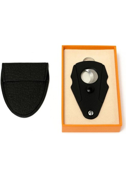 Profesyonel Çelik Puro Makası – Siyah Metal Çift Bıçaklı Kesici + Deri Kılıf ve Özel Kutusu fiyatları