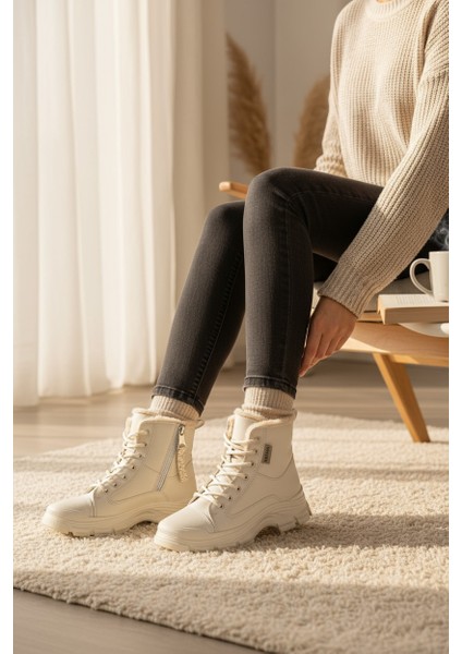 Conpax 5428 Bej Kadın Fermuarlı & Bağcıklı Bot fırsatları