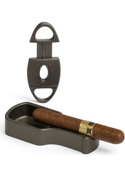 Puro Kül Tablası ve Çelik Kesici Seti – Şık Kutulu Puro Aksesuarı fiyatları