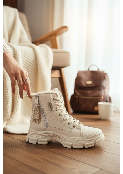 Conpax 5428 Bej Kadın Fermuarlı & Bağcıklı Bot indirimleri