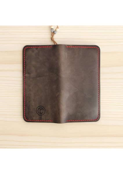 El Yapımı Hakiki Kahverengi Deri Erkek Cüzdan - Yakma Sanatı Dana Derisi Bifold Model - Sanatsal El Işçiliği Tasarım fiyatları