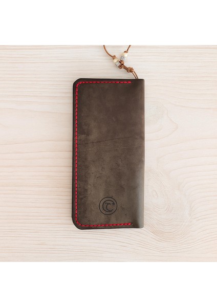 El Yapımı Hakiki Kahverengi Deri Erkek Cüzdan - Yakma Sanatı Dana Derisi Bifold Model - Sanatsal El Işçiliği Tasarım fırsatları