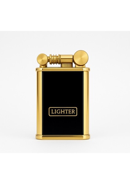 Retro Gold Siyah Metal Benzinli Çakmak | Hediye Kutulu Klasik Tasarım fiyatları