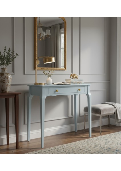 120 cm Masif Konik Açık Mavi Dresuar