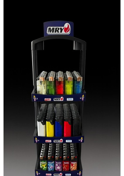 Mry Premium Standlı Çakmak Seti – 3’lü Koleksiyon (Taşlı, Pürmüzlü, Manyetik) 50’li Paketlerle