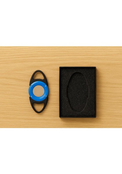 Profesyonel Çelik Çift Bıçaklı Puro Kesici – Kutulu