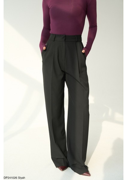 Kadın Yüksek Bel Palazzo Cepli Pantolon modelleri