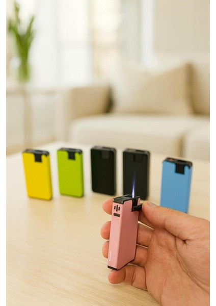 Premium Kart Tipi Renkli Pürmüz Çakmak – Yan Basmalı Lüks Tasarım modelleri