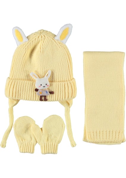 Kız Bebek Şapka-Atkı-Eldiven 3’lü Takım
