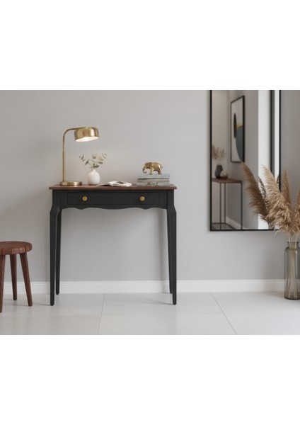 120 cm Masif Konik Siyah Ceviz Dresuar