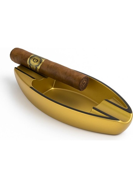 Metal Puro Kül Tablası – Kırmızı ve Altın Renk Şık Masaüstü Aksesuar