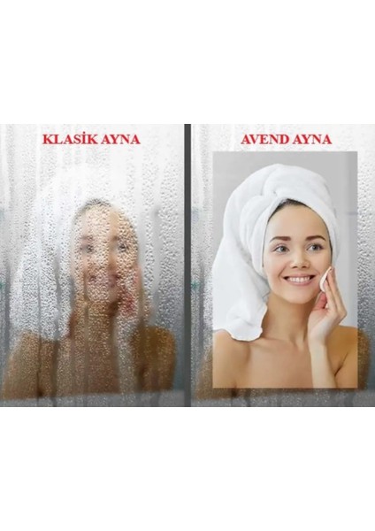 Akıllı Ayna Buğu Çözücülü Hareket Sensörlü 3 LED Işıklı Siyah Çerçeveli Banyo Aynası 70 cm indirimleri