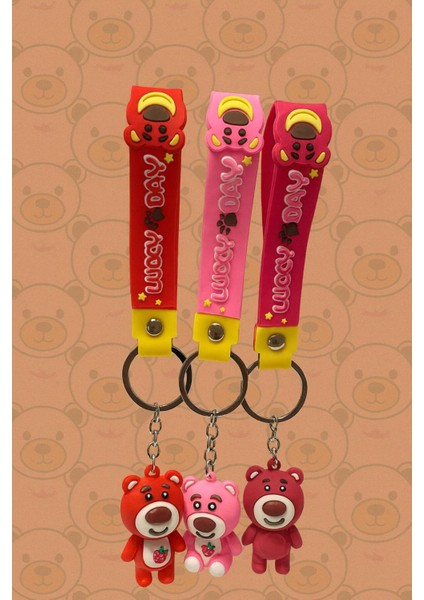 Ayıcık Desenli Silikon Anahtarlık 3’lü Set – Sevimli Çanta & Anahtar Süsü fiyatları