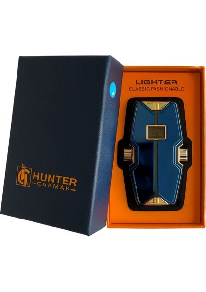 Mavi LED Ekranlı Çift Teker Elektronik Çakmak | Hediye Kutulu fırsatları