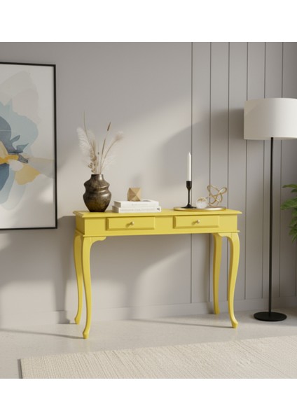 120 cm Masif Çekmeceli Lükens Sarı Dresuar fiyatları