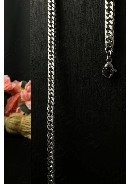 Ince Küba Model Çelik Zincir Çocuk Kolye Bileklik Takımı | Karma Serisi modelleri